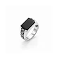 Anillo de Plata Esterlina 925 Sello Esmaltado Calado Masculino - Miniatura 3