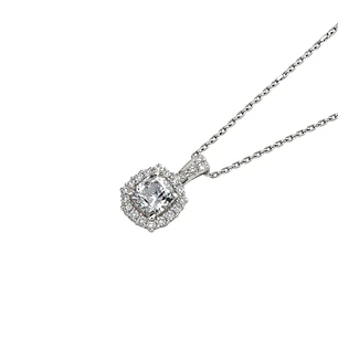 Collar de Plata Esterlina 925 Baguette Enmarcado Circón