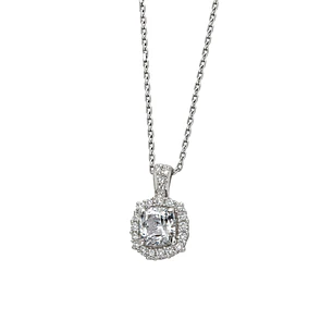 Collar de Plata Esterlina 925 Baguette Enmarcado Circón