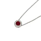 Collar de Plata Esterlina 925 Botón de Rubí Circón Central - Miniatura 3