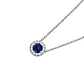 Collar de Plata Esterlina 925 Botón de Safiro Circón Central - Miniatura 3