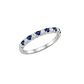 Anillo Oro Blanco 18Kt 1/2 Cintillo Diamantes 25Pts y Zafiro - Miniatura 2