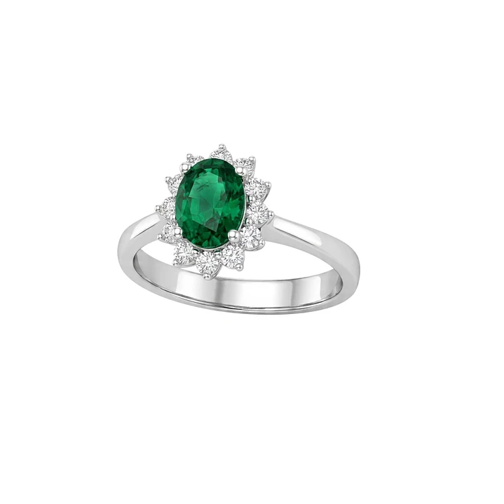 Anillos Oro 18Kt  Lady Diamantes  27Pts con Esmeralda 2