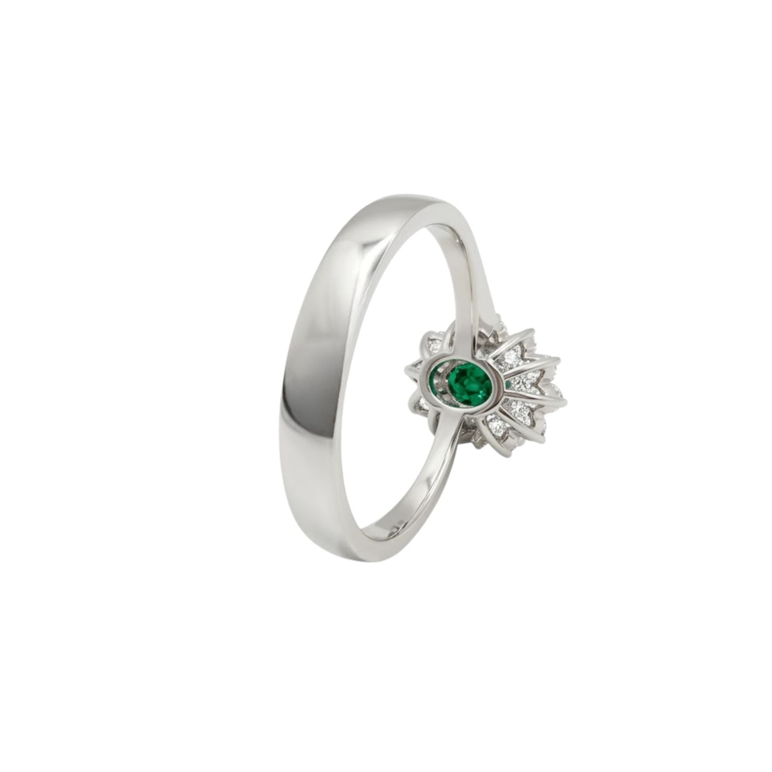 Anillos Oro 18Kt  Lady Diamantes  27Pts con Esmeralda 3