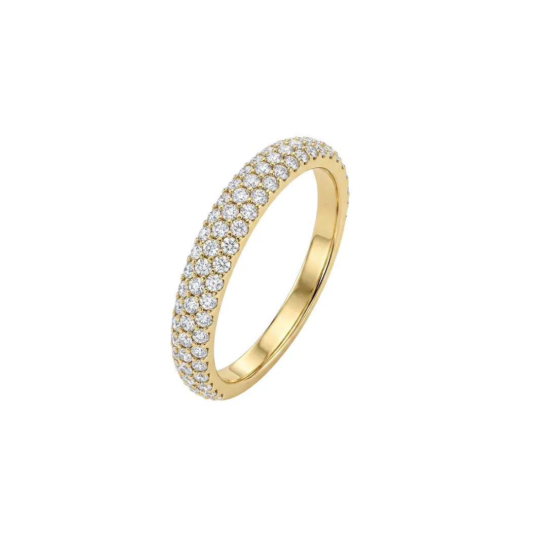 Anillo Oro 18Kt 1/2 Cintillo Diamantes 35Pts 1