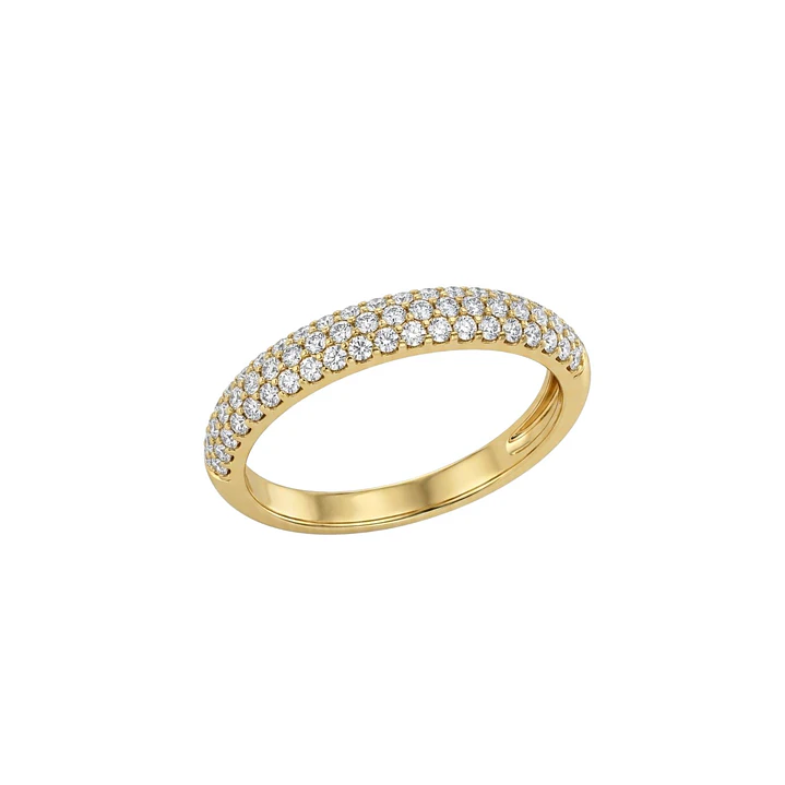 Anillo Oro 18Kt 1/2 Cintillo Diamantes 35Pts 2