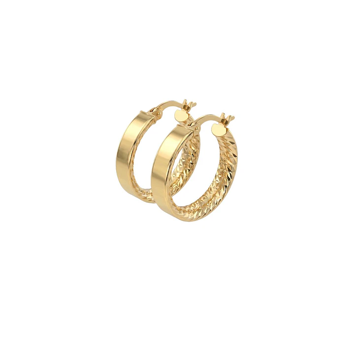 Aros  Oro 18kt Argollas Medianas 3