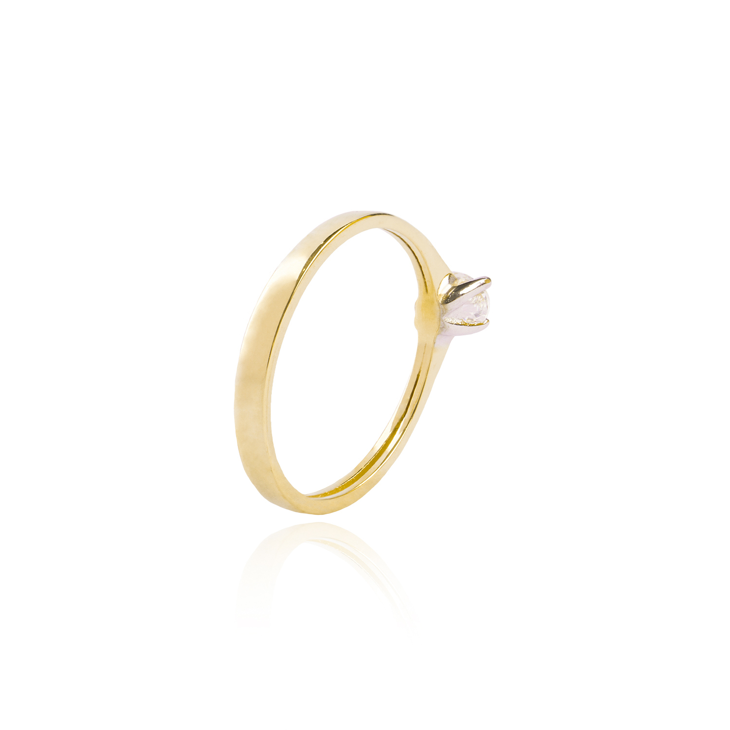 Anillo Oro Amarillo 18kt Solitario Circonita 3MM 2