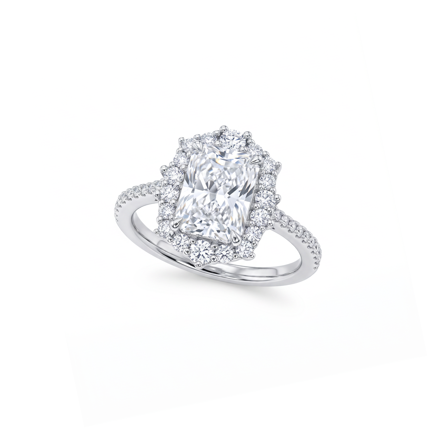 Anillo de Plata Esterlina 925 Baguette Enmarcado Circón 2