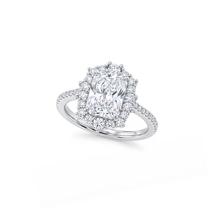 Anillo de Plata Esterlina 925 Baguette Enmarcado Circón