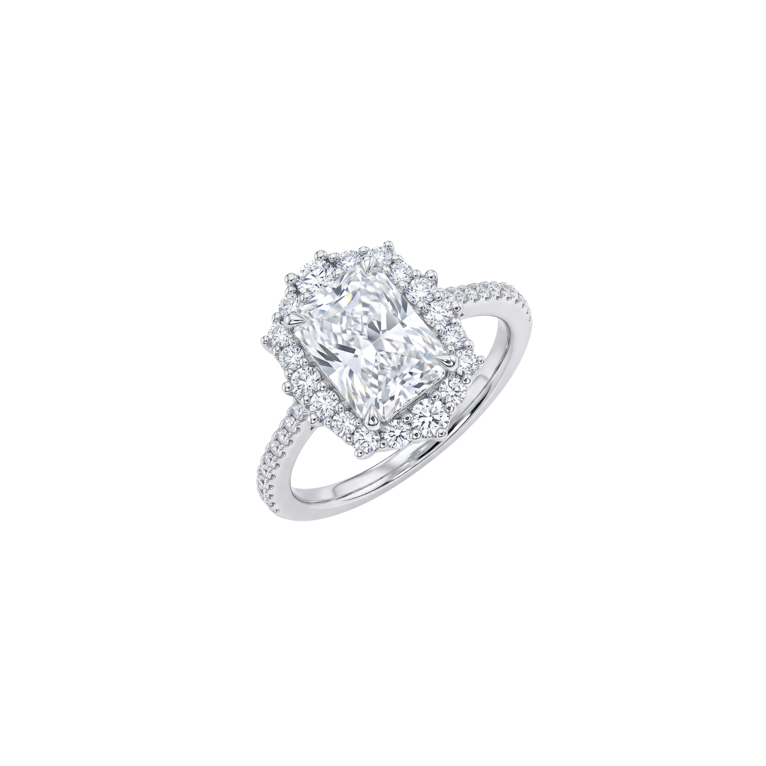 Anillo de Plata Esterlina 925 Baguette Enmarcado Circón 3