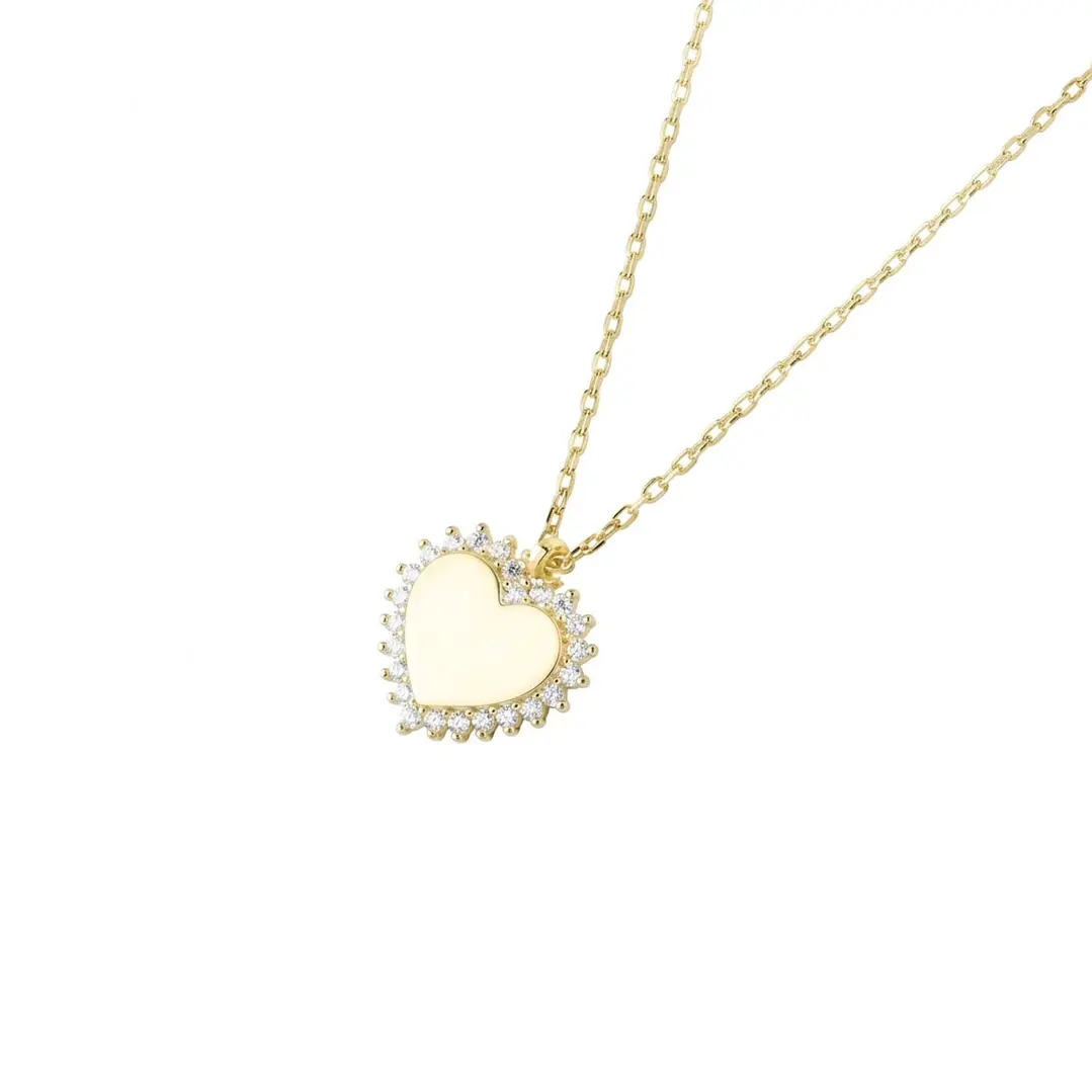 Collar   Oro 18kt  Corazon Circon 1