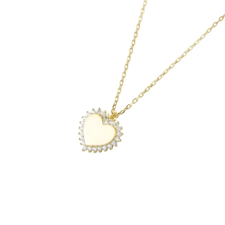 Collar   Oro 18kt  Corazon Circon 1
