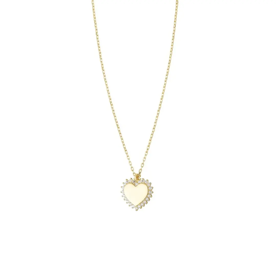 Collar   Oro 18kt  Corazon Circon 2