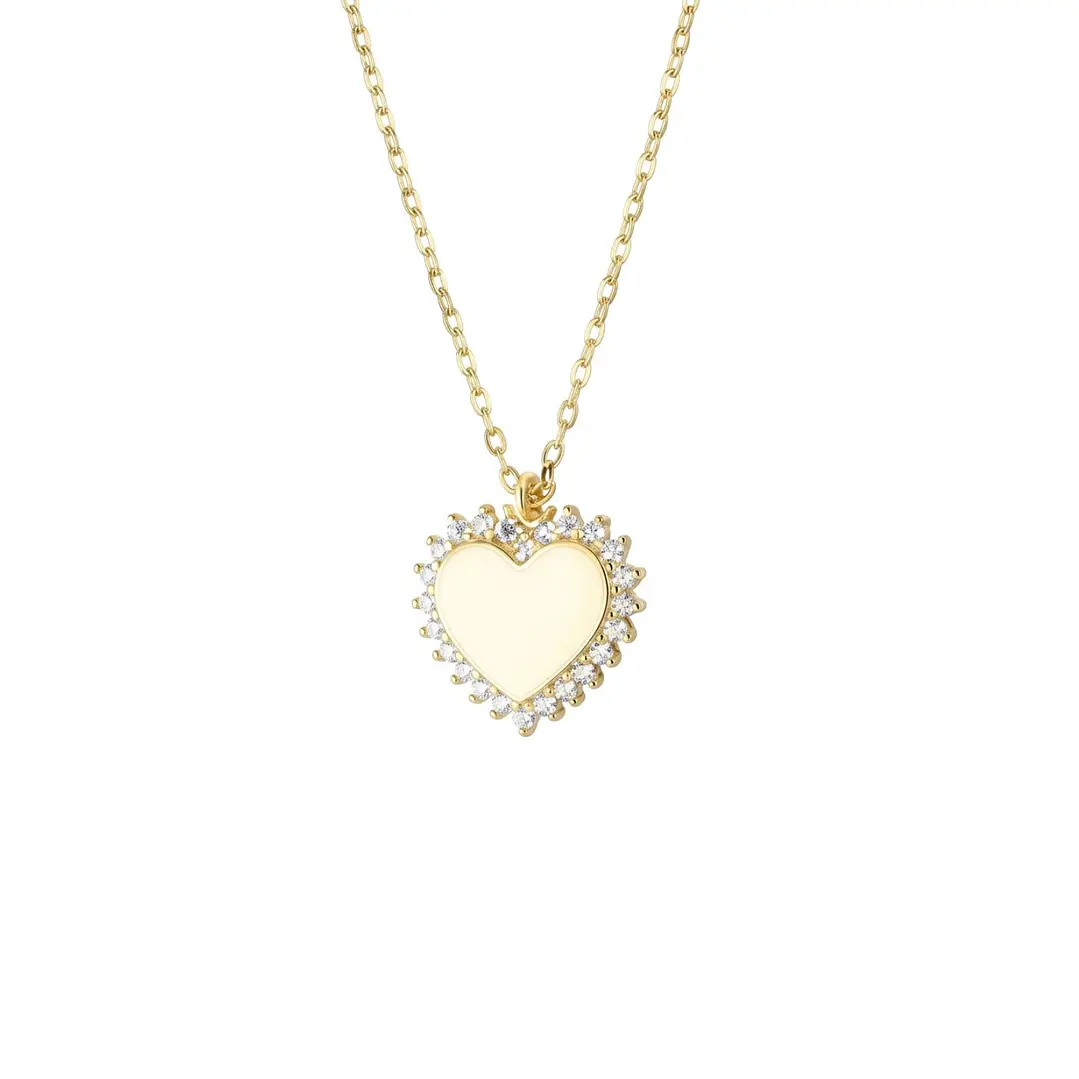 Collar   Oro 18kt  Corazon Circon 3