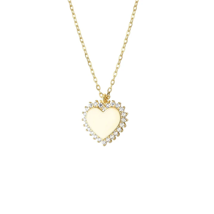 Collar   Oro 18kt  Corazon Circon 3