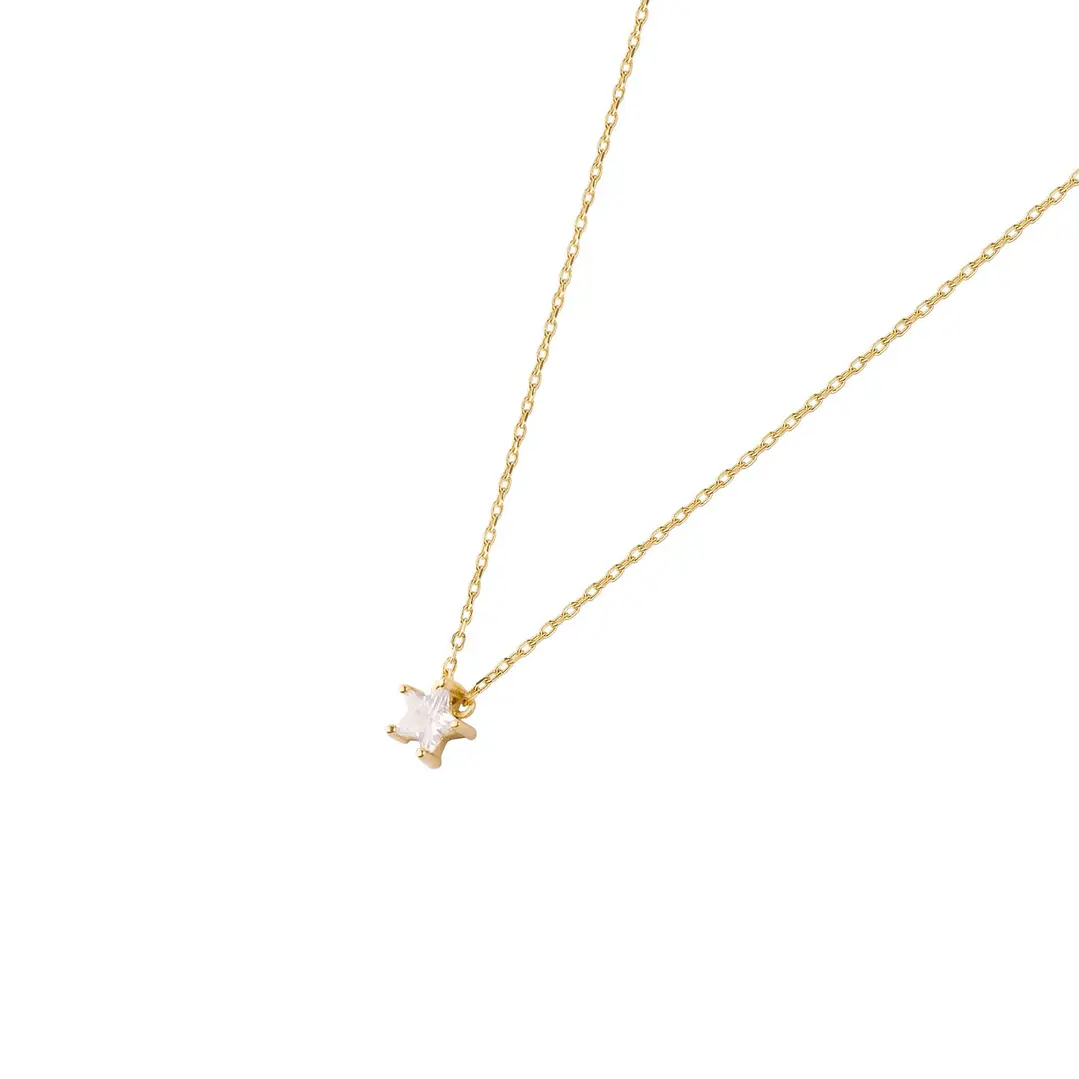 Collar  Oro 18kt Estrella Circon 1