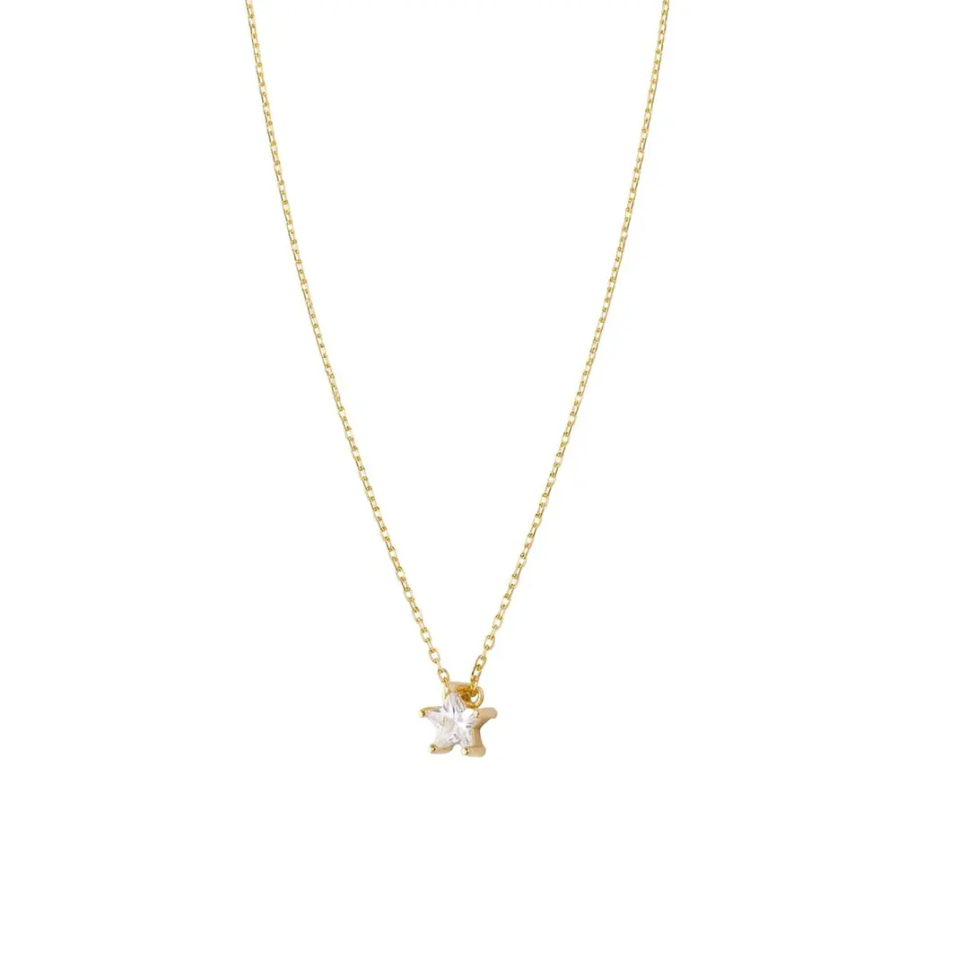 Collar  Oro 18kt Estrella Circon 2