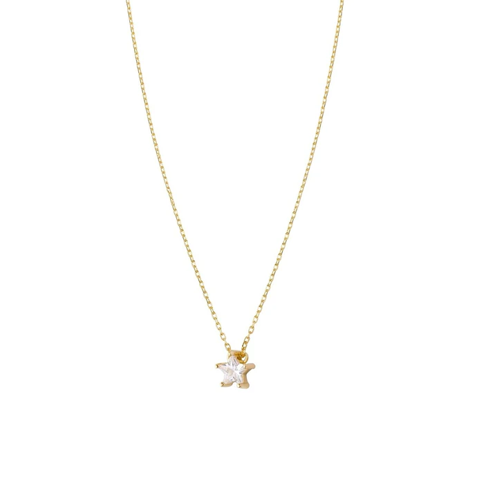 Collar  Oro 18kt Estrella Circon 2
