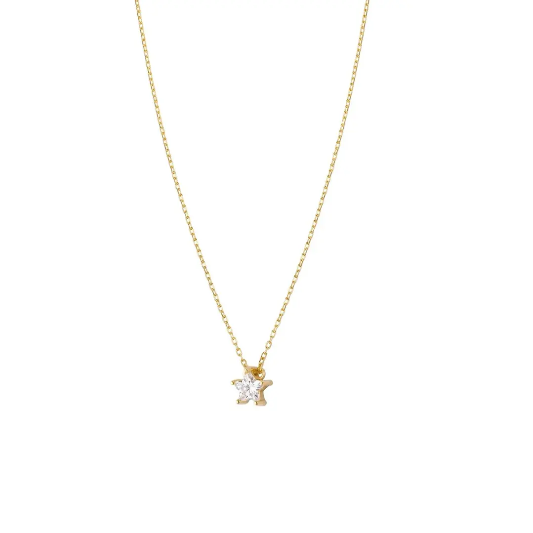 Collar  Oro 18kt Estrella Circon 3