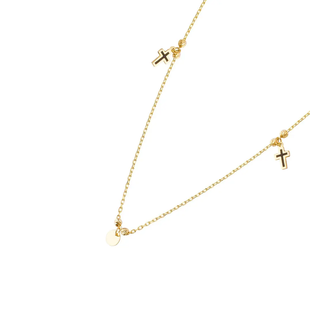 Collar  Oro 18kt  Cruces Colgantes 1