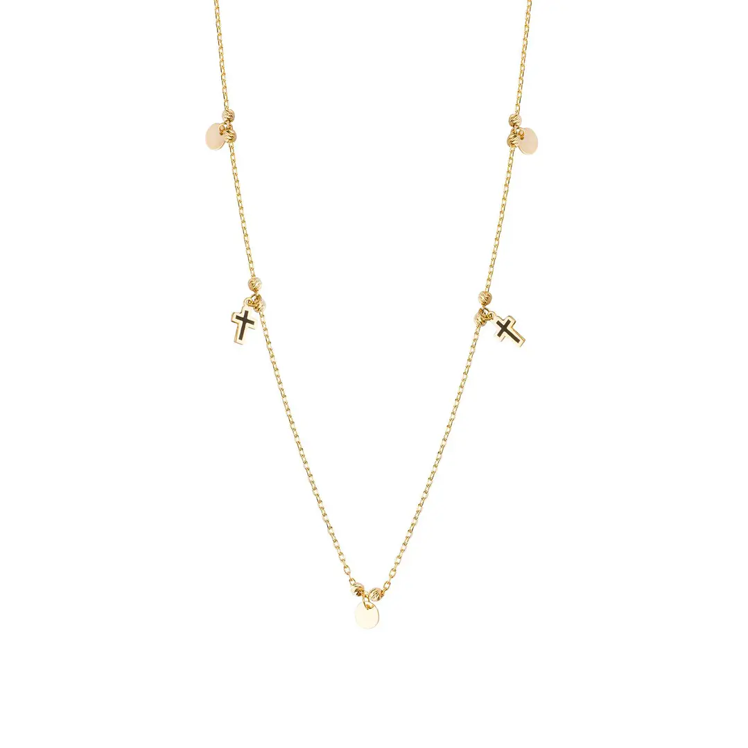 Collar  Oro 18kt  Cruces Colgantes 2