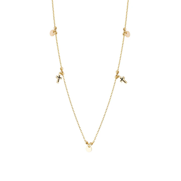 Collar  Oro 18kt  Cruces Colgantes 2