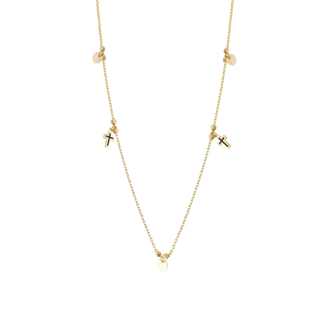 Collar  Oro 18kt  Cruces Colgantes 3