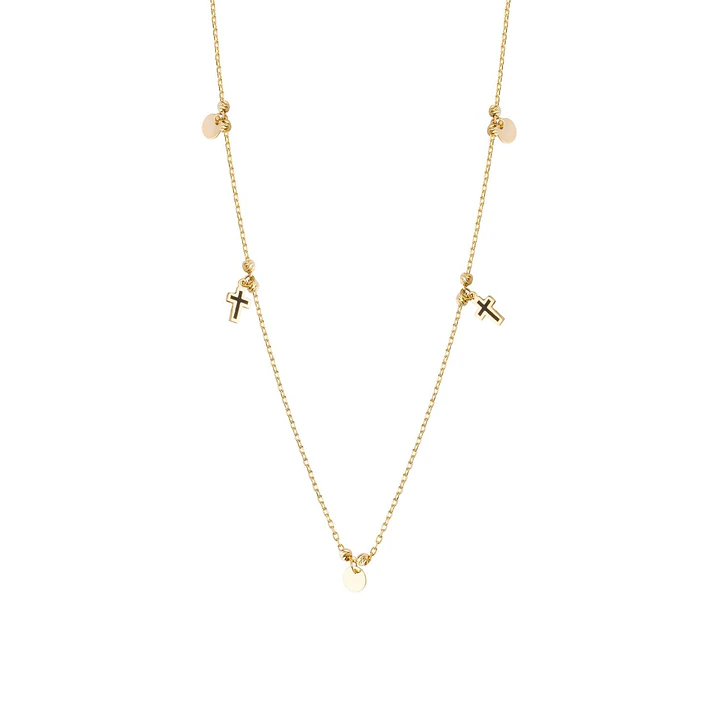 Collar  Oro 18kt  Cruces Colgantes 3