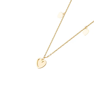 Collar Oro 18kt  Tres  Corazones Colgantes