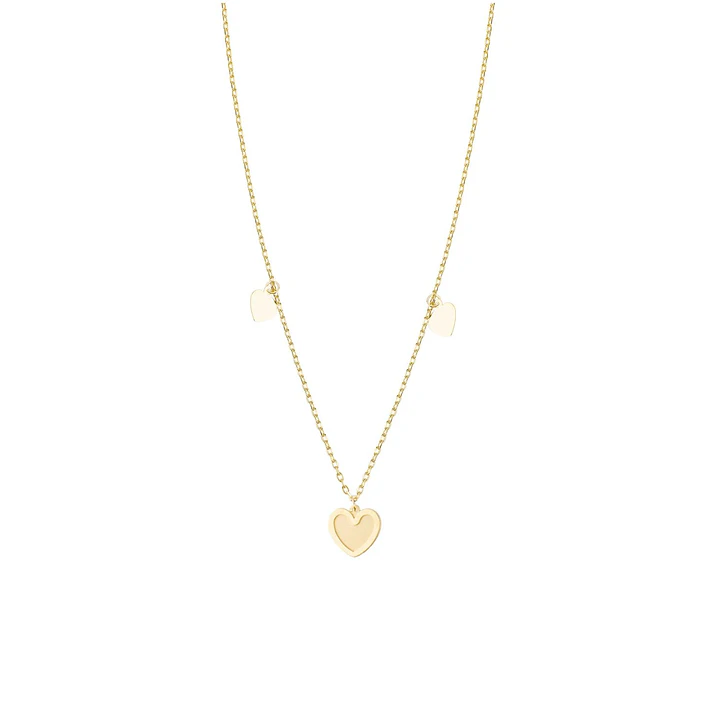 Collar Oro 18kt  Tres  Corazones Colgantes 3