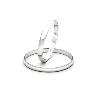 Par de Argollas de Platino 950 Modelo Ingles de 3,0mm Platino