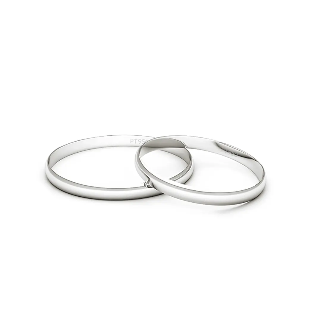 Par de Argollas de Platino 950 Modelo Ingles de 3,0mm Platino 2