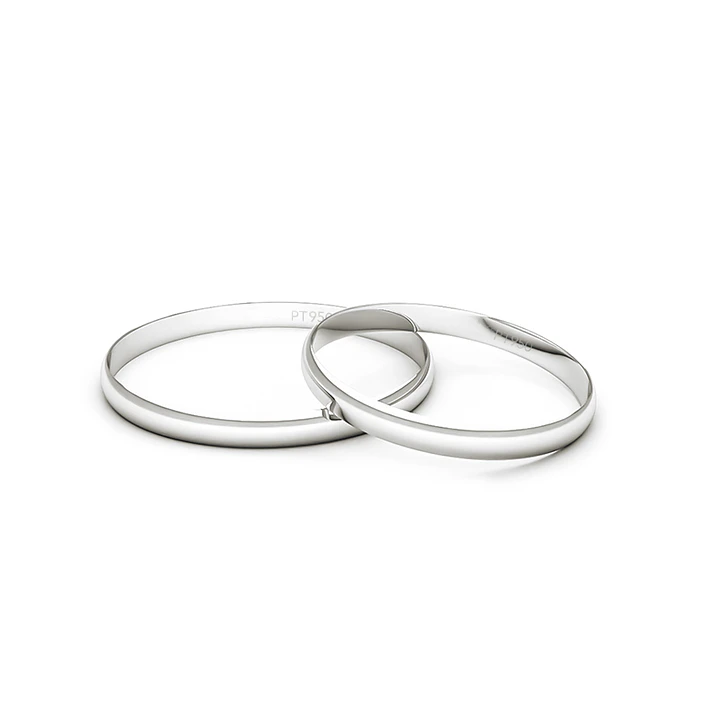 Par de Argollas de Platino 950 Modelo Ingles de 3,0mm Platino 2