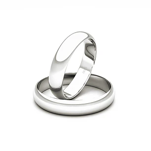 Par de Argollas de Oro 18kt Modelo Ingles Media Caña de 3,5mm Oro Blanco