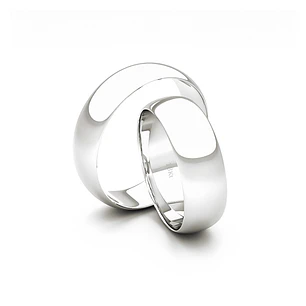 Par de Argollas de Oro 18kt Modelo Ingles de 5,0mm Oro Blanco