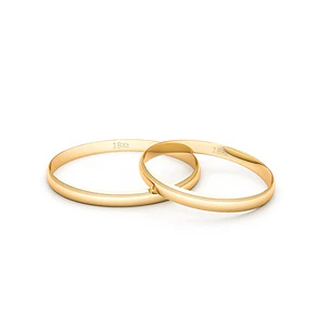 Par de Argollas Ilusion de Oro 18kt Modelo Ingles de 2,0mm Oro Amarillo