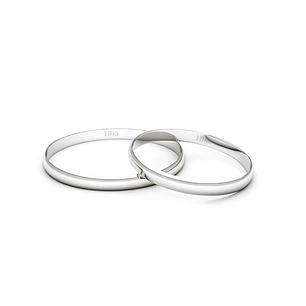 Par de Argollas Ilusion de Oro 18kt Modelo Ingles de 2,0mm Oro Blanco
