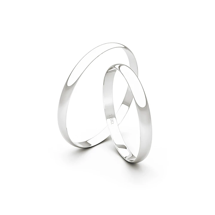 Par de Argollas Ilusion de Oro 18kt Modelo Ingles de 2,0mm Oro Blanco 3
