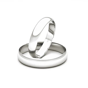 Par de Argollas de Oro 18kt Modelo Ingles de 3,5mm  Oro Blanco
