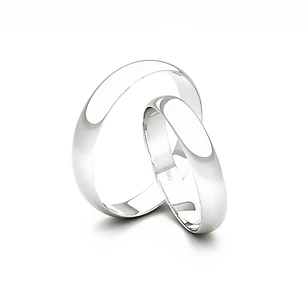 Par de Argollas de Oro 18kt Modelo Ingles de 3,5mm  Oro Blanco