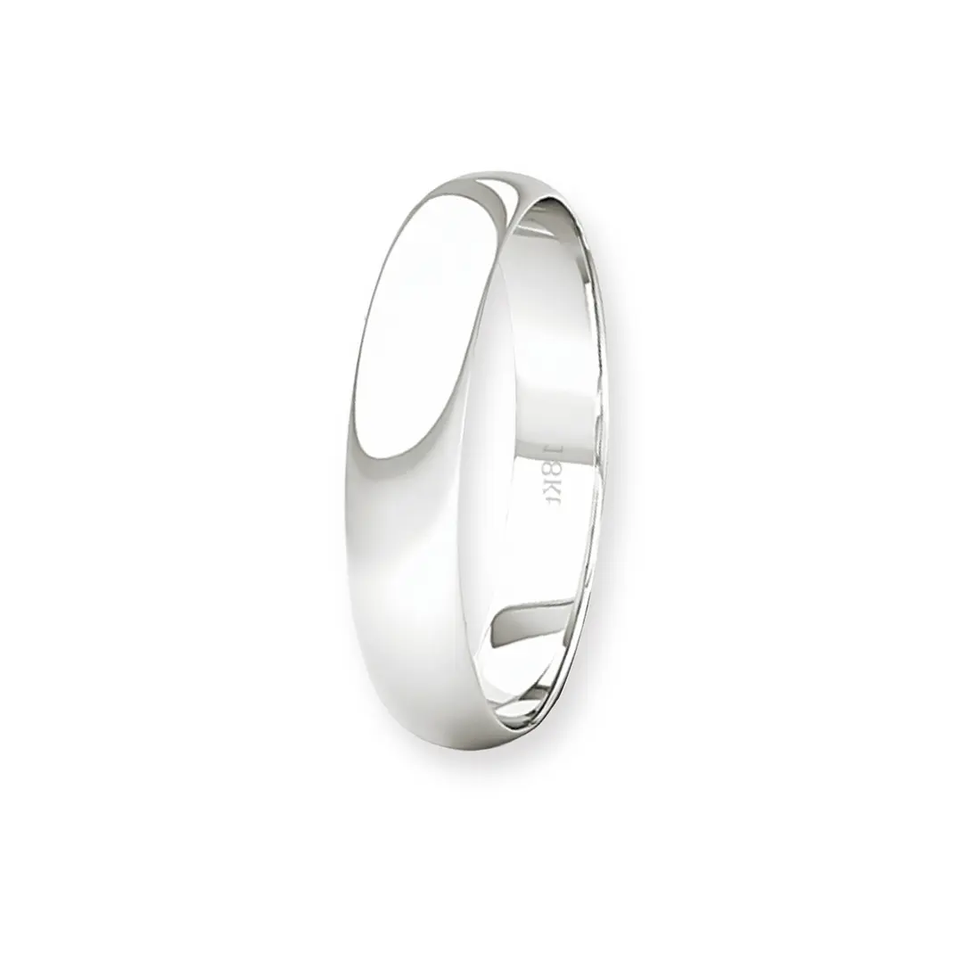 Argolla Matrimonio de Oro Blanco 18kt Inglés Rodas de 3,5mm 1