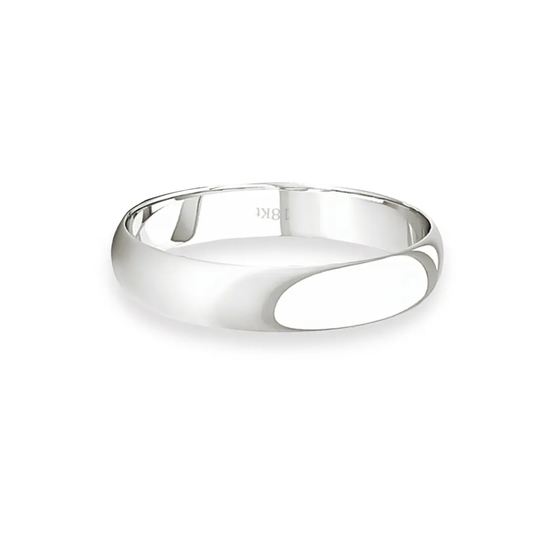 Argolla Matrimonio de Oro Blanco 18kt Inglés Rodas de 3,5mm 2