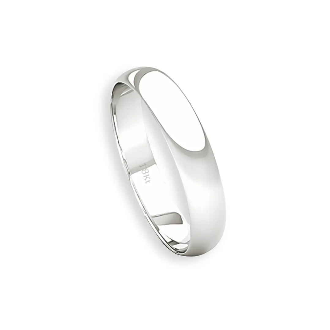 Argolla Matrimonio de Oro Blanco 18kt Inglés Rodas de 3,5mm 3