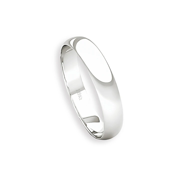 Argolla Matrimonio de Oro Blanco 18kt Inglés Rodas de 3,5mm 3