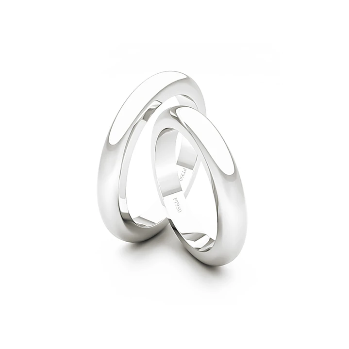 Par de Argollas de Platino 950 Modelo Ingles de 3,0mm Platino 3