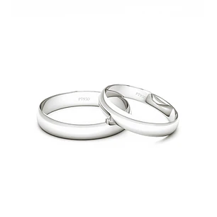 Par de Argollas de Platino 950 Modelo Ingles de 3,0mm Platino