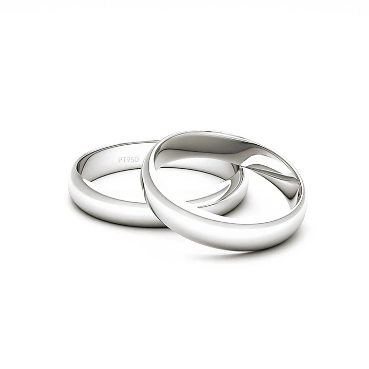Par de Argollas de Platino 950 Modelo Ingles de 3,0mm Platino 2