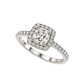 Anillo Compromiso Oro Blanco 18kt Diamante 52 Puntos en Cuadro Diamante 17 Puntos - Miniatura 1