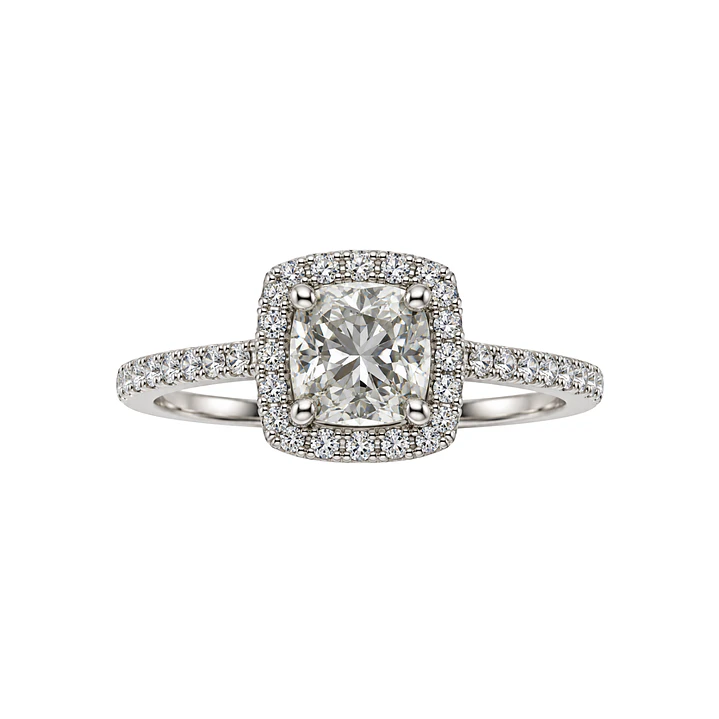 Anillo Compromiso Oro Blanco 18kt Diamante 52 Puntos en Cuadro Diamante 17 Puntos 3